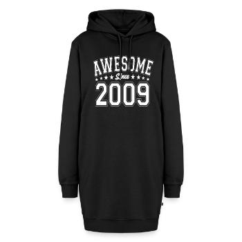 Génial depuis 2009 anniversaire 2009 millésime 2009 - Sweat-shirt à capuche long Femme - noir - Devant