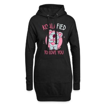 Saint-Valentin Koala Love Wildlife Koala Lover - Sweat-shirt à capuche long Femme - noir - Devant