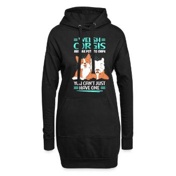 Welsh Corgi Dog Propriétaire Corgis Cadeau - Sweat-shirt à capuche long Femme - noir - Devant