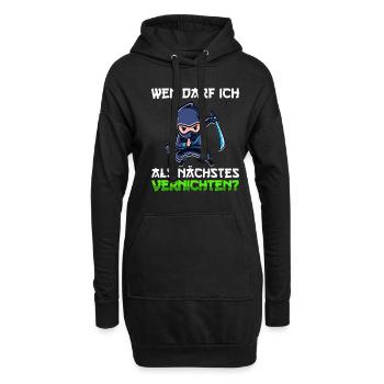 Wen Darf Ich Als Nächstes Vernichten Ninja Samurai - Hoodie-Kleid - Schwarz - Vorne