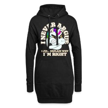 Je ne discute pas, j’explique simplement pourquoi - Sweat-shirt à capuche long Femme - noir - Devant