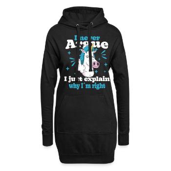 Je ne discute pas, j’explique simplement pourquoi - Sweat-shirt à capuche long Femme - noir - Devant