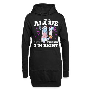 Je ne discute pas, j’explique simplement pourquoi - Sweat-shirt à capuche long Femme - noir - Devant
