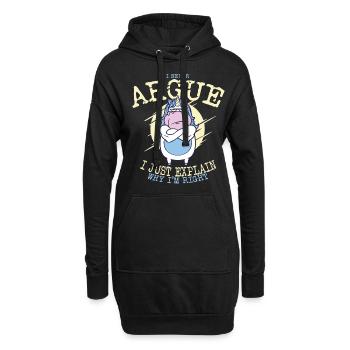 Je ne discute pas, j’explique simplement pourquoi - Sweat-shirt à capuche long Femme - noir - Devant