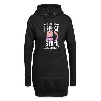 Bogenschiessen - Hoodie-Kleid - Schwarz - Vorne