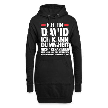 David - Hoodie-Kleid - Schwarz - Vorne