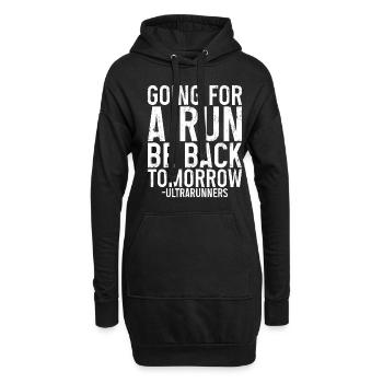 Aller courir, être de retour demain 3 - Sweat-shirt à capuche long Femme - noir - Devant
