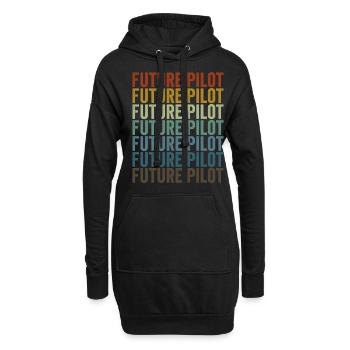 Zukünftiger Pilot Flugzeugpilot Luftfahrt - Hoodie-Kleid - Schwarz - Vorne