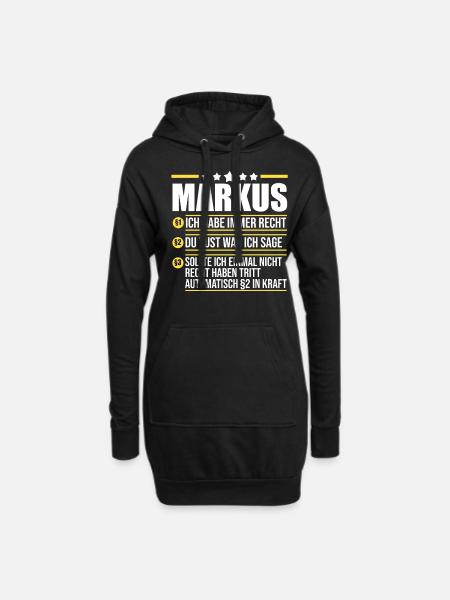Markus - Hoodie-Kleid - Schwarz