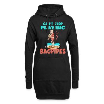 Dudelsack Can't Stop Playing Bagpipes - Hoodie-Kleid - Schwarz - Vorne