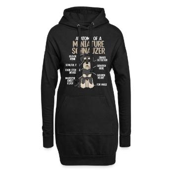 Zwergschnauzer - Hoodie-Kleid - Schwarz - Vorne
