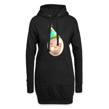 Funny Painted Egg With Party Hat Cone For Easter - Hoodie-Kleid - Schwarz - Vorne