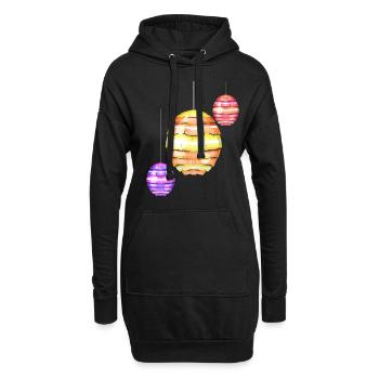 Egg Shaped Lanterns Easter Decoration For Easter - Hoodie-Kleid - Schwarz - Vorne