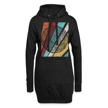 Holz Holzfäller Baumscheibe Tischler - Hoodie-Kleid - Schwarz - Vorne