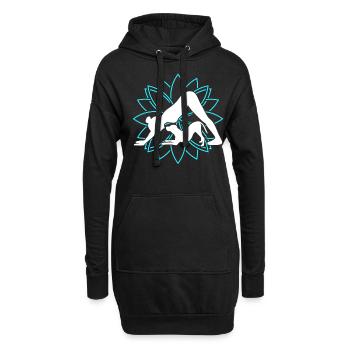 Yoga Chien Méditation Chien Fleur de Lotus - Sweat-shirt à capuche long Femme - noir - Devant