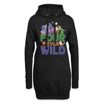 Four Ever Wild 49 - Hoodie-Kleid - Schwarz - Vorne
