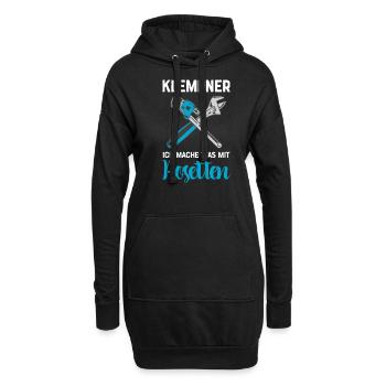 Klempner I Heizungsbauer Heizung Motiv für - Hoodie-Kleid - Schwarz - Vorne