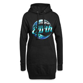 Logo Save Earth With Ocean Wave For Earth Day - Hoodie-Kleid - Schwarz - Vorne