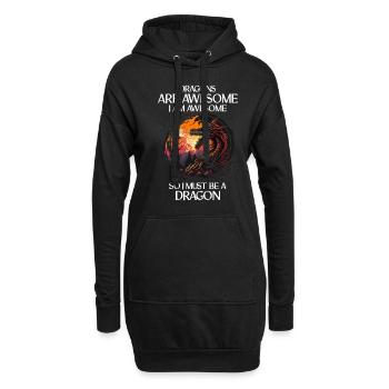 Créature mythique Dragon Cadeau Hommes Dragon pour un - Sweat-shirt à capuche long Femme - noir - Devant