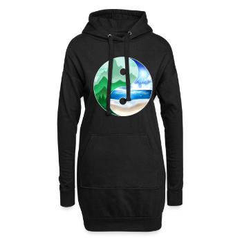 Logo Yin And Yang - Mountains And Ocean For Earth - Hoodie-Kleid - Schwarz - Vorne