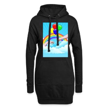 Création esthétique Clowncore de ballons Adam - Sweat-shirt à capuche long Femme - noir - Devant