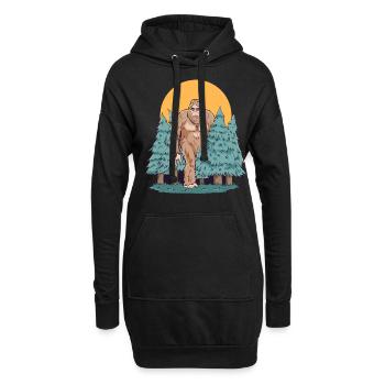 Cryptidcore Aesthetic Sasquatch Bigfoot - Hoodie-Kleid - Schwarz - Vorne