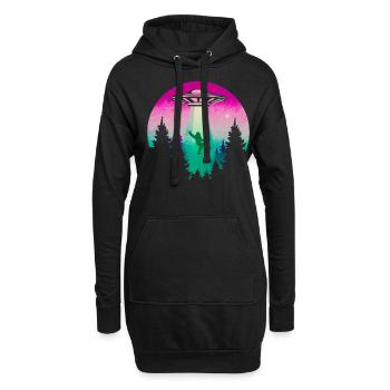 Cryptidcore Aesthetic Sasquatch Bigfoot UFO - Hoodie-Kleid - Schwarz - Vorne