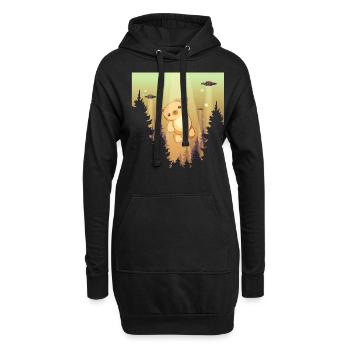 Cryptidcore Aesthetic Kawaii Bear UFO - Hoodie-Kleid - Schwarz - Vorne