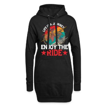 La vie est un voyage, profitez de la balade 5 - Sweat-shirt à capuche long Femme - noir - Devant