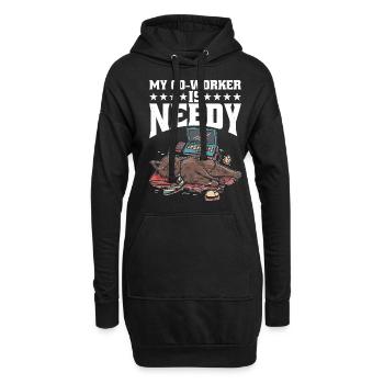 Mon collègue est dans le besoin 7 - Sweat-shirt à capuche long Femme - noir - Devant