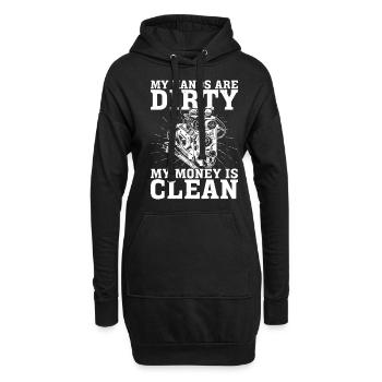 Mes mains sont sales, mon argent est propre 20 - Sweat-shirt à capuche long Femme - noir - Devant