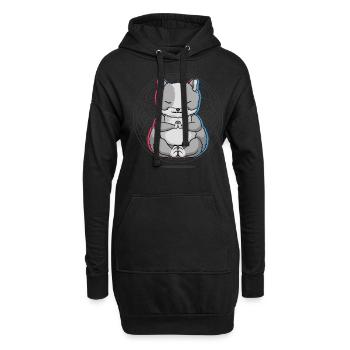 Yoga Hamster Yoga - Hoodie-Kleid - Schwarz - Vorne