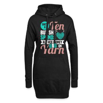 Tricot à la main drôle de tricot dicton - Sweat-shirt à capuche long Femme - noir - Devant