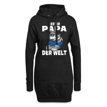 Bester Papa der Welt Vatertag Vater Wolf für - Hoodie-Kleid - Schwarz - Vorne