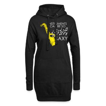 Saxophone Musique Saxophoniste Jazz Saxy - Sweat-shirt à capuche long Femme - noir - Devant
