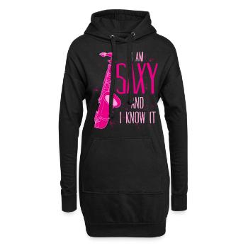 Saxophone Jogue Saxy Jazz Saxophone - Sweat-shirt à capuche long Femme - noir - Devant