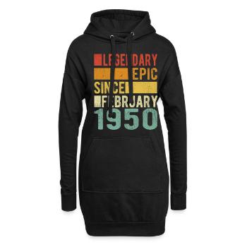 Anniversaire février 1950 Épopée légendaire - Sweat-shirt à capuche long Femme - noir - Devant