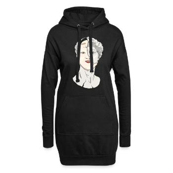 Angura Kei Masque Nô Esthétique Japonaise Foncée - Sweat-shirt à capuche long Femme - noir - Devant