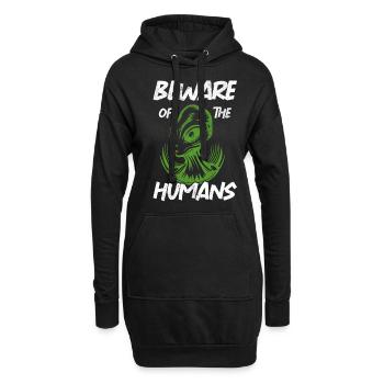 Alien, UFO, UAP, Space, Weltraum Flugobjekt - Hoodie-Kleid - Schwarz - Vorne