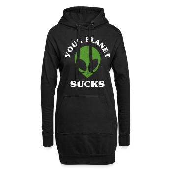 Alien, UFO, UAP, Space, Weltraum Flugobjekt - Hoodie-Kleid - Schwarz - Vorne