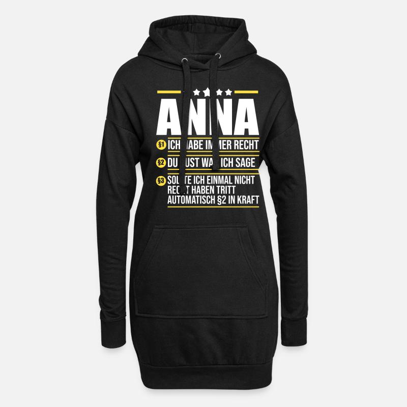 Anna - Hoodie-Kleid - Schwarz