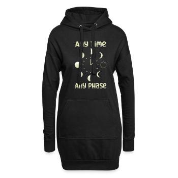 Anytime Every Phase Moon Lovers Astronomy - Hoodie Dress - black - Front