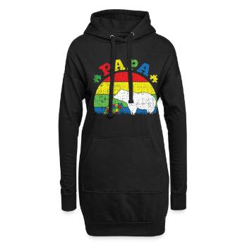 Stolzer Autismus Vater Bär Puzzle Autismus Bewusstsein - Hoodie-Kleid - Schwarz - Vorne