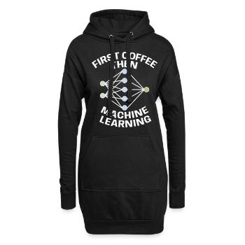 Funny First Coffee Then Machine Learning For Machi - Hoodie-Kleid - Schwarz - Vorne