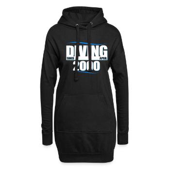 Anniversaire du plongeur - Plongée depuis avril 2000 - Sweat-shirt à capuche long Femme - noir - Devant