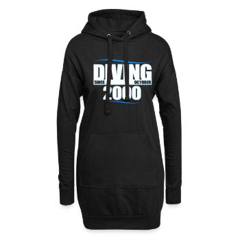 Anniversaire du plongeur - Plongée depuis octobre 2000 - Sweat-shirt à capuche long Femme - noir - Devant