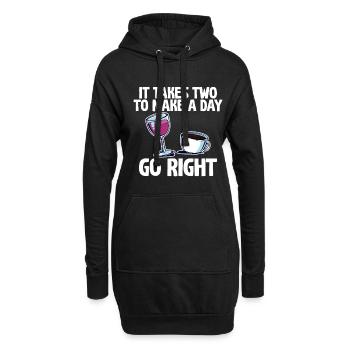 Il faut être deux pour qu’une journée se passe bien 2 - Sweat-shirt à capuche long Femme - noir - Devant