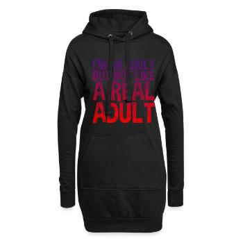 Je suis un adulte mais pas comme un vrai adulte 3 - Sweat-shirt à capuche long Femme - noir - Devant