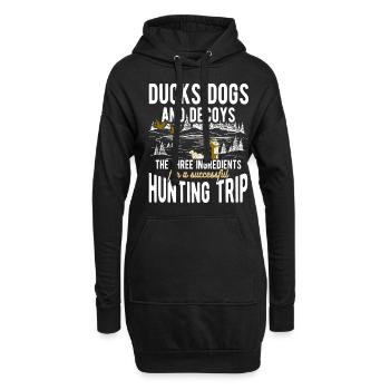 Entenjäger Entenjagd Jagdhunde Jagdausflug - Hoodie-Kleid - Schwarz - Vorne