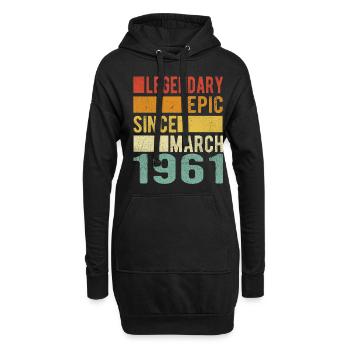 Anniversaire Mars 1961 Épopée légendaire - Sweat-shirt à capuche long Femme - noir - Devant